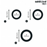 ADDICTED TOYS - CONJUNTO DE ANÃIS PLANOS DE SILICONE